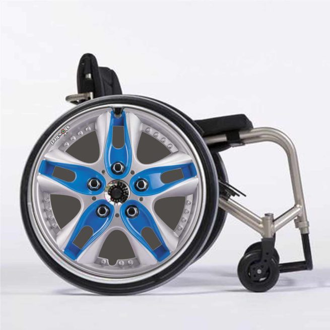 Blue grey wheel cover
