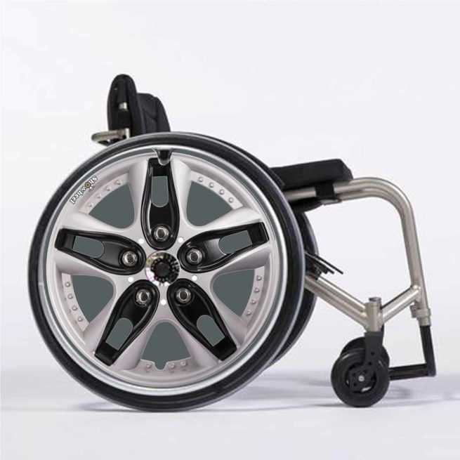 Grey metal wheel cover